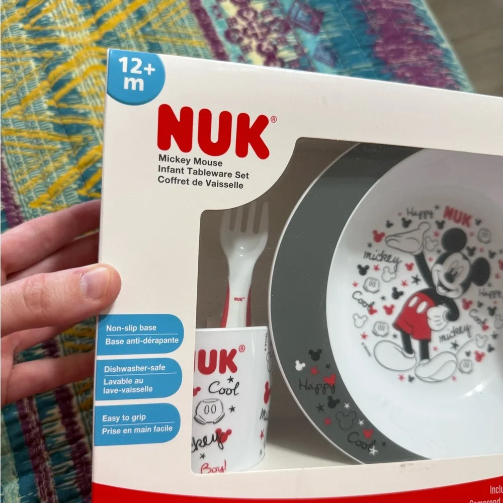 New Disney Baby Nuk Mickey Mouse Dinnerware Set 12+ Month Dishwasher Safe